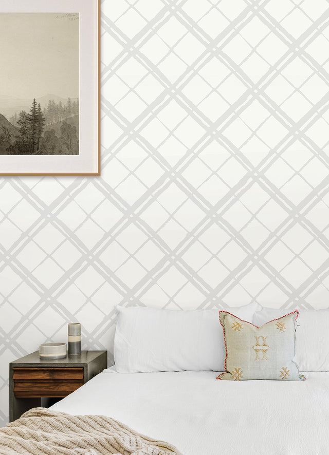 Espalier Grey Peel & Stick Wallpaper