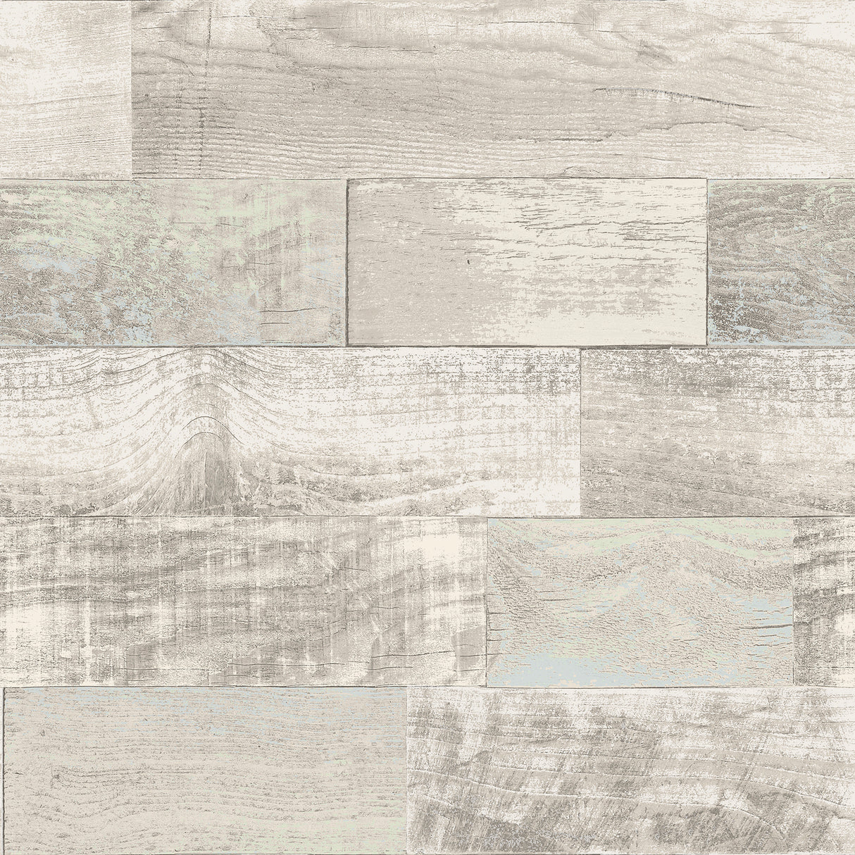 Salvaged Plank Blue Green Self Adhesive Peel and Stick Wallpaper by NuWallpaper - SLW3400