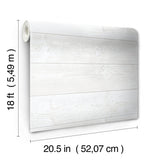 Urban Shiplap White Self Adhesive Peel and Stick Wallpaper with Wood Plank Pattern, Modern Style - SLW3401