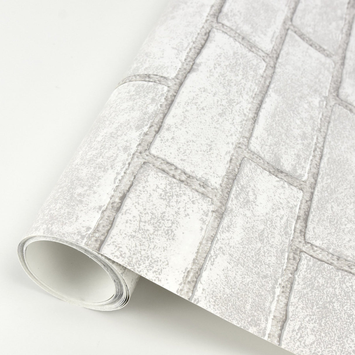 District Brick White Peel and Stick Wallpaper with Modern Brick Pattern - Scott Living SLW3404