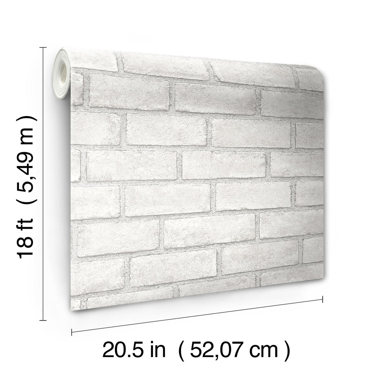 District Brick White Peel and Stick Wallpaper with Modern Brick Pattern - Scott Living SLW3404