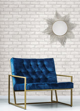 District Brick White Peel and Stick Wallpaper with Modern Brick Pattern - Scott Living SLW3404