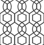 Uptown Soul Black and Off-White Geometric Hexagon Trellis Peel and Stick Wallpaper by NuWallpaper SLW3414