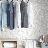 Whistler Grey and White Delicate Botanical Branches Peel and Stick Self Adhesive Removable Wallpaper by NuWallpaper - SLW3416