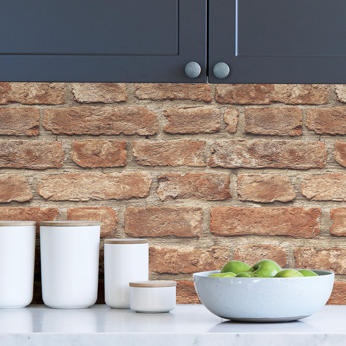Brick Revival Brick Red by NuWallpaper Peel and Stick Self Adhesive Vinyl Wallpaper - SLW3418