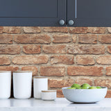 Brick Revival Brick Red by NuWallpaper Peel and Stick Self Adhesive Vinyl Wallpaper - SLW3418