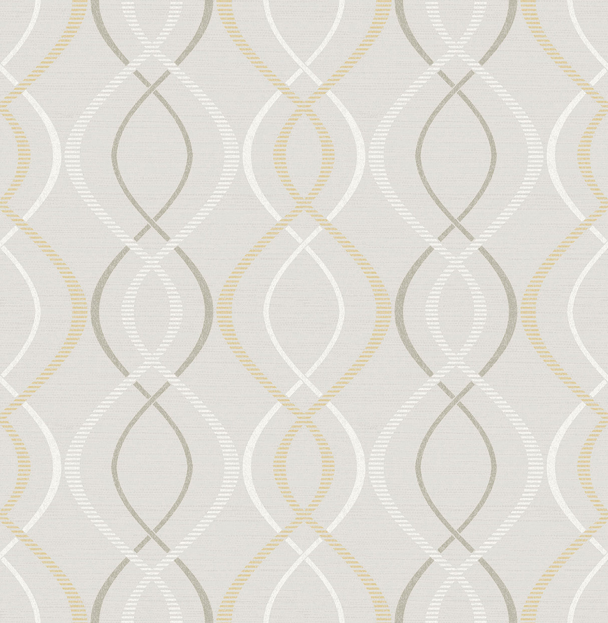 Relativity Neutral Cream and Gold Geometric Ogee Peel and Stick Wallpaper by NuWallpaper - SLW3420