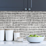 Modern Magic Grey and White by NuWallpaper Abstract Brushstroke Dash Peel and Stick Self Adhesive Wallpaper - SLW3421