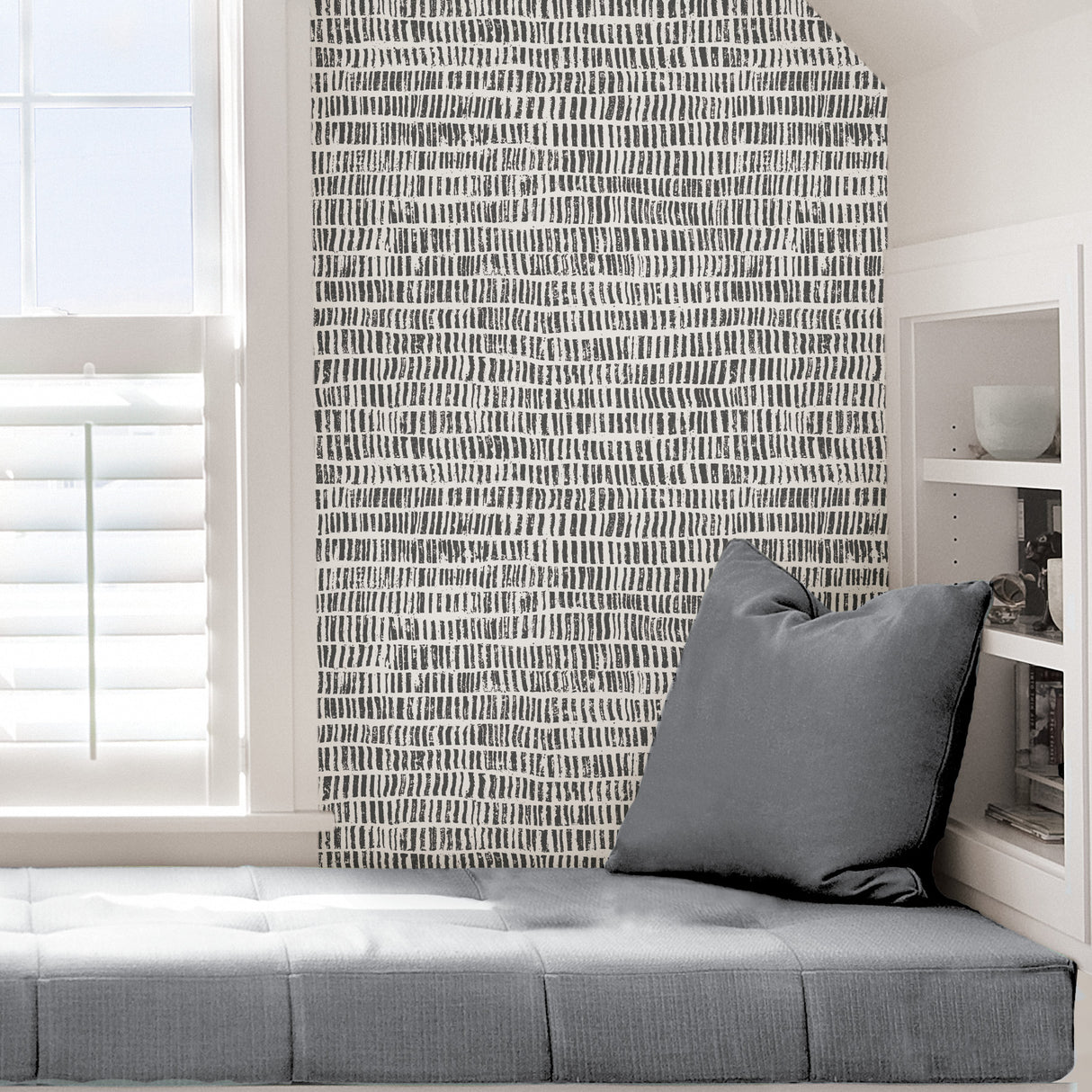 Modern Magic Grey and White by NuWallpaper Abstract Brushstroke Dash Peel and Stick Self Adhesive Wallpaper - SLW3421