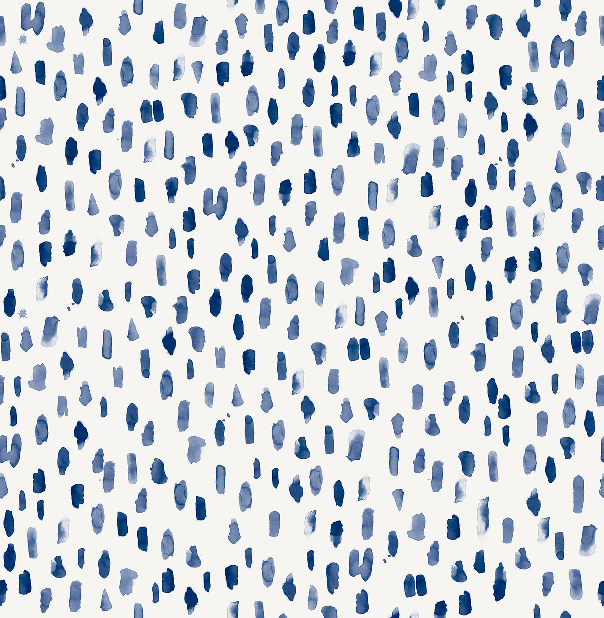Bindu Blue and White Watercolor Brushstroke Dot Peel and Stick Wallpaper by NuWallpaper - SLW3701