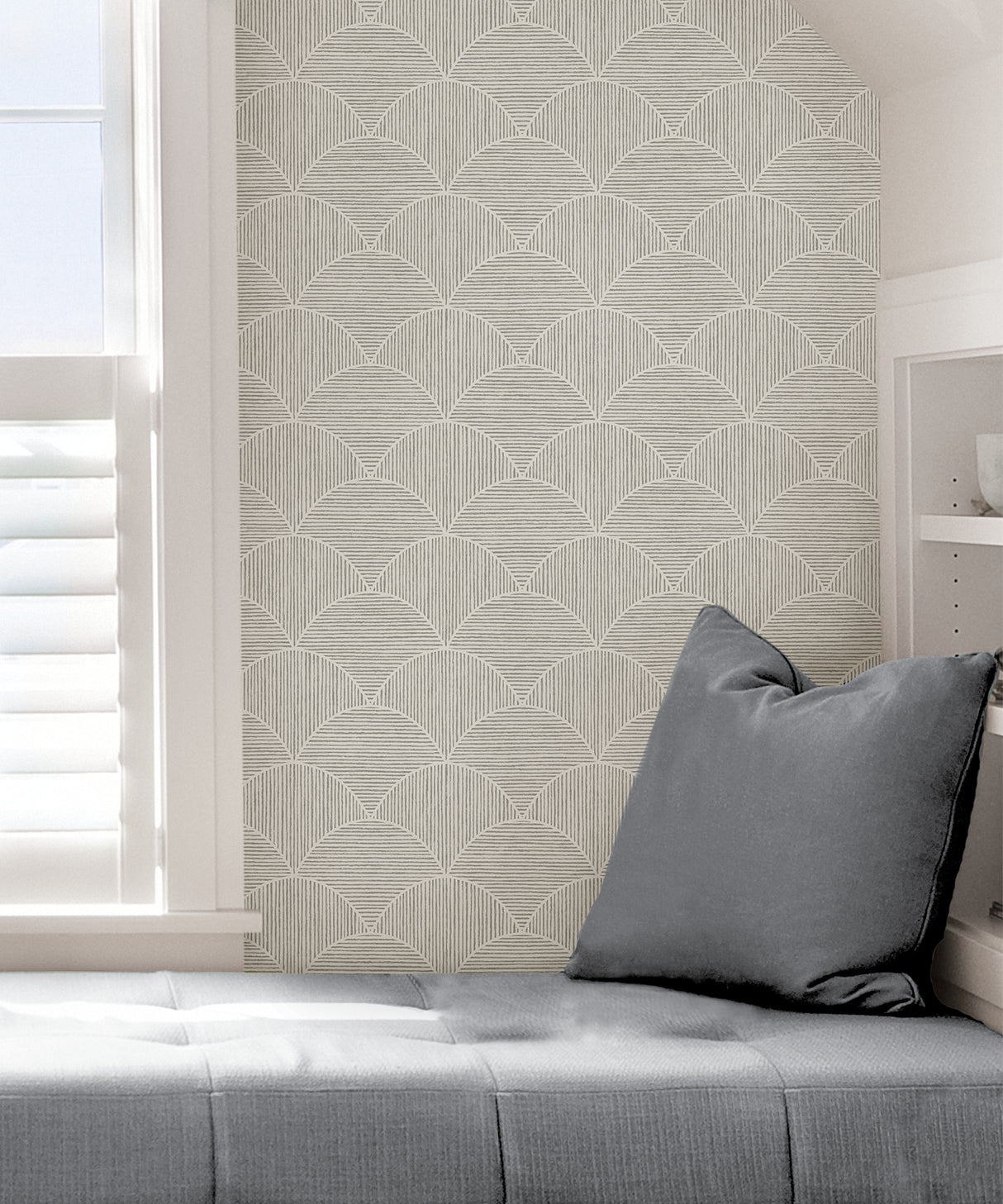 Quinn Grey Geometric Peel and Stick Self Adhesive Wallpaper by NuWallpaper WallPops Collection 20.5-in x 18-ft Roll - SLW3703