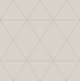 Double Take Gold Grey Self Adhesive Peel & Stick Vinyl Wallpaper with Modern Geometric Pattern - Scott Living SLW3706