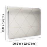 Double Take Gold Grey Self Adhesive Peel & Stick Vinyl Wallpaper with Modern Geometric Pattern - Scott Living SLW3706