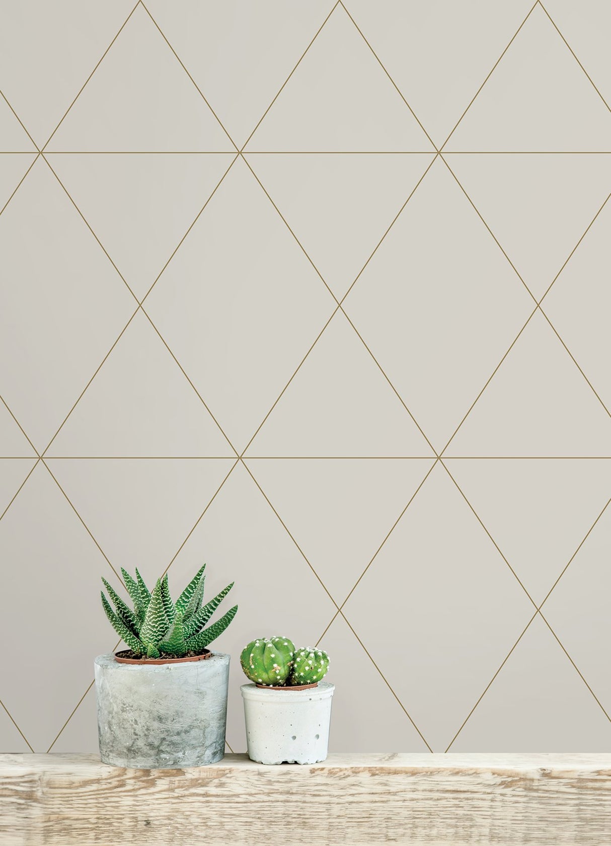 Double Take Gold Grey Self Adhesive Peel & Stick Vinyl Wallpaper with Modern Geometric Pattern - Scott Living SLW3706