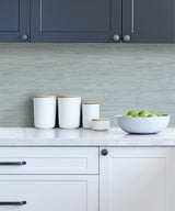 Seagrass Mist Peel and Stick Self Adhesive Removable Grasscloth Textured Wallpaper for DIY Home Decor by NuWallpaper - SLW3707
