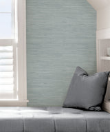 Seagrass Mist Peel and Stick Self Adhesive Removable Grasscloth Textured Wallpaper for DIY Home Decor by NuWallpaper - SLW3707