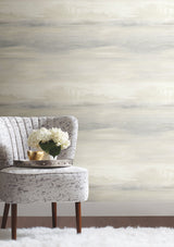 Soothing Mists Scenic White Wallpaper with Tranquil Watercolor Landscape - York SO2430