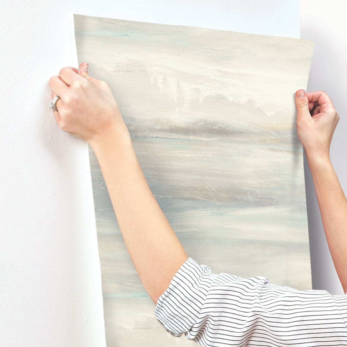 Soothing Mists Scenic Light Blue Wallpaper with Abstract Watercolor Motif - York SO2432