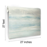 Soothing Mists Scenic Blue Wallpaper with Watercolor Landscape Motif - York SO2434