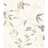 Linden Flower Tan Wallpaper with Watercolor Floral Motif - York SO2444