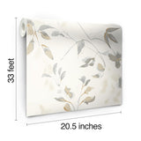Linden Flower Tan Wallpaper with Watercolor Floral Motif - York SO2444