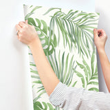 Paradise Palm Green Wallpaper with Tropical Palm Leaf Motif - York SO2450