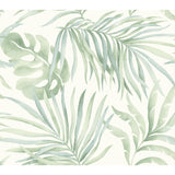 Paradise Palm Light Green Wallpaper with Botanical Palm Leaf Pattern - York SO2452