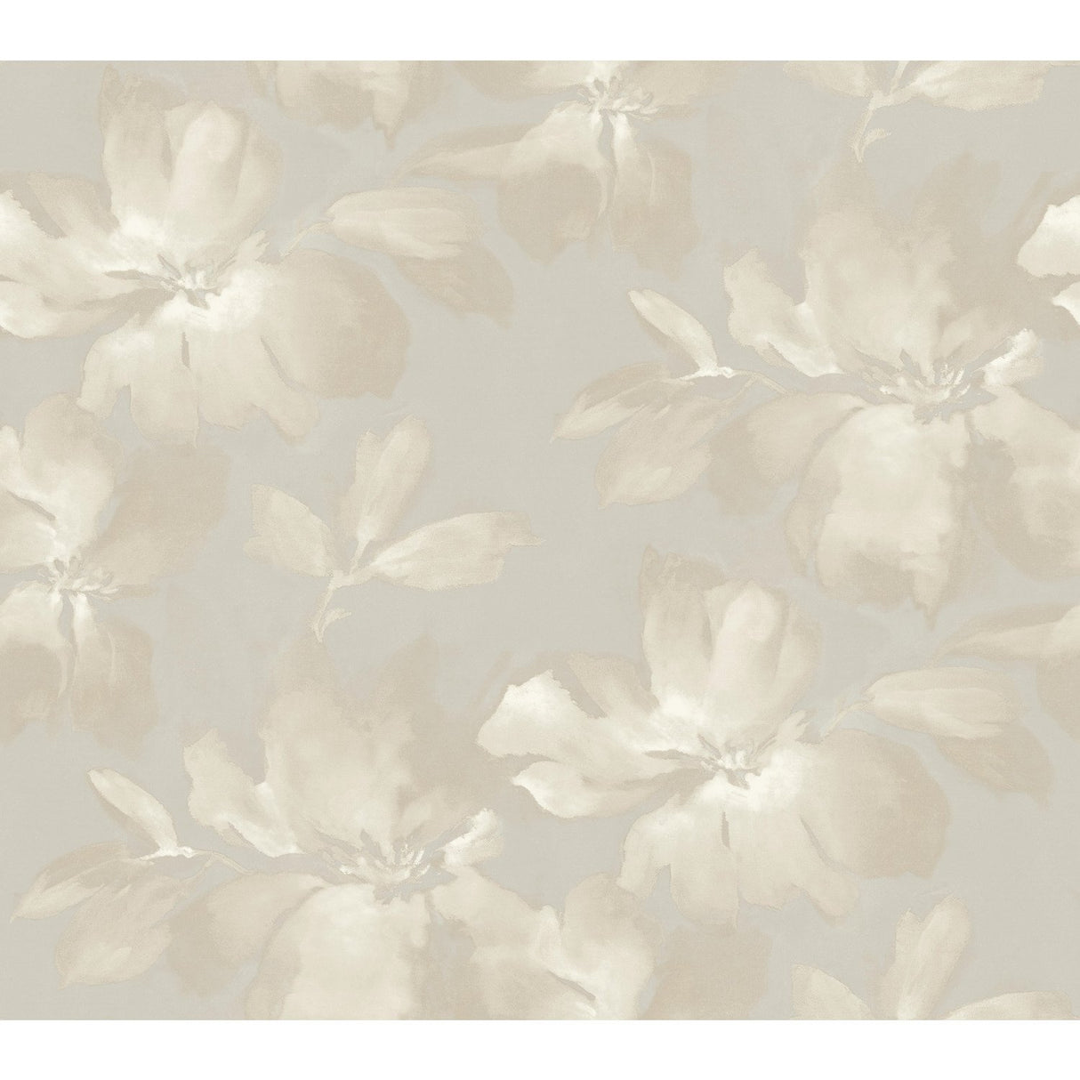 Midnight Blooms Grey Wallpaper with Painterly Floral Motif - York SO2472