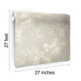 Midnight Blooms Grey Wallpaper with Painterly Floral Motif - York SO2472
