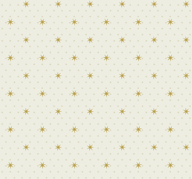 Stella Star Off White Metallic Wallpaper with Celestial Star Motif - York SP1500