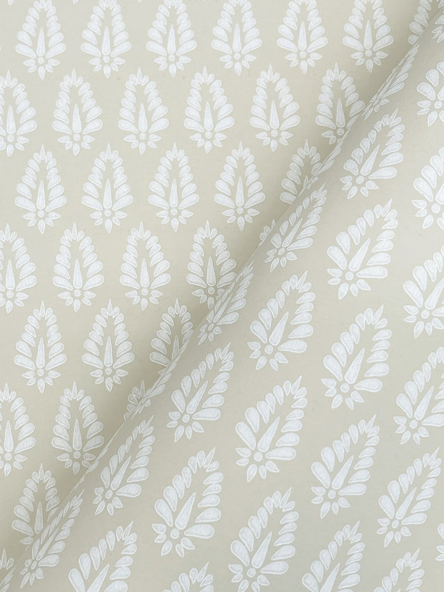 Mehndi Neutral Wallpaper with Petite Botanical Medallion Pattern - York SP1521