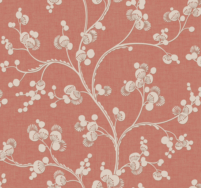 Dahlia Trail Burnt Orange Wallpaper