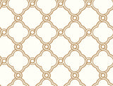 Open Trellis Gold Metallic Geometric Wallpaper with Quatrefoil Pattern - York SS2510