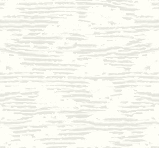 Cloud Cover Grey Wallpaper with Bohemian Cloud Motif - York SS2526