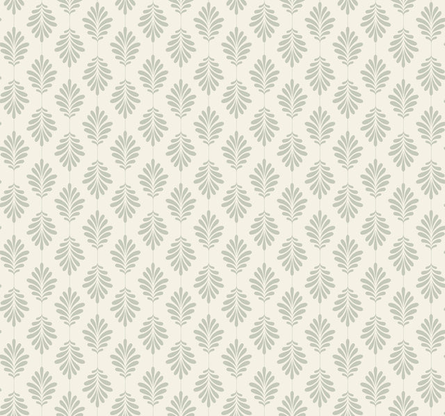 Leaflet Green Wallpaper with Botanical Fan-Leaf Motif, Sure Strip Prepasted - York SS2553