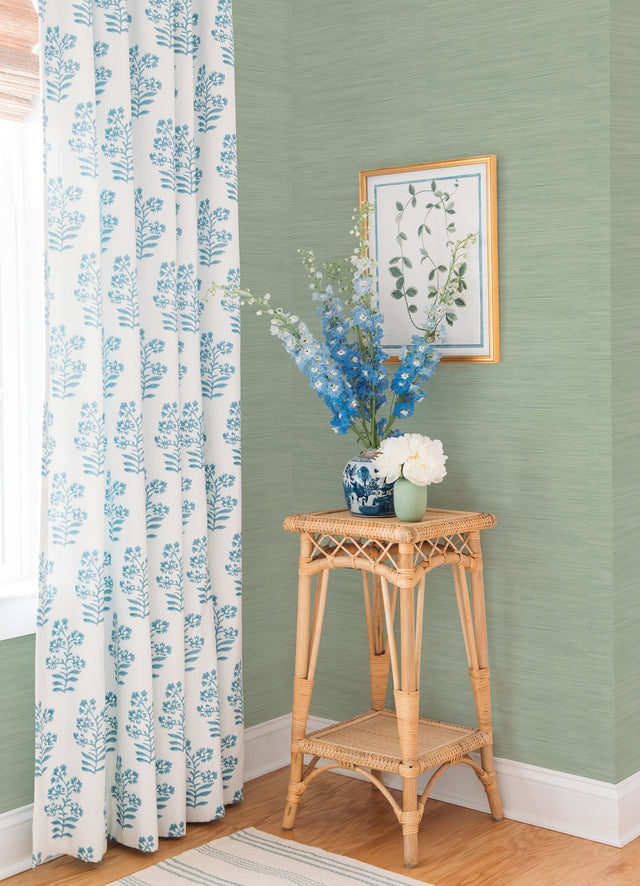 Classic Faux Sage Grasscloth Peel & Stick Wallpaper with Textured Faux Grasscloth Pattern - SSS4568