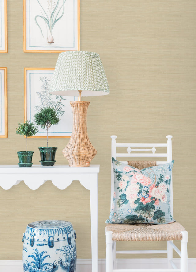 Classic Faux Wheat Grasscloth Peel & Stick Wallpaper with Textured Faux Grasscloth - SSS4570