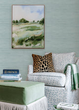 Classic Faux Sky Blue Grasscloth Peel & Stick Wallpaper, Textured Traditional Vinyl - SSS4573