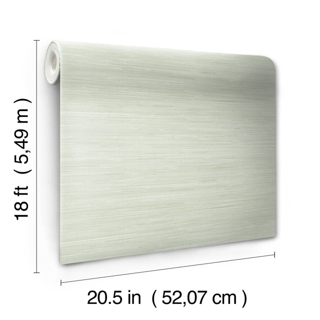Classic Faux Cucumber Grasscloth Green Textured Peel & Stick Wallpaper with Faux Grasscloth Motif - NuWallpaper SSS6007