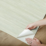 Classic Faux Cucumber Grasscloth Green Textured Peel & Stick Wallpaper with Faux Grasscloth Motif - NuWallpaper SSS6007