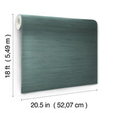 Classic Faux Peacock Grasscloth Teal Textured Peel & Stick Wallpaper - SSS6008