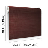 Classic Faux Aubergine Grasscloth Peel & Stick Wallpaper, Textured Vinyl - NuWallpaper SSS6009