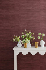 Classic Faux Aubergine Grasscloth Peel & Stick Wallpaper, Textured Vinyl - NuWallpaper SSS6009