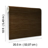 Classic Faux Chocolate Grasscloth Peel & Stick Wallpaper, Textured Faux Grasscloth Modern Graphic - SSS6010