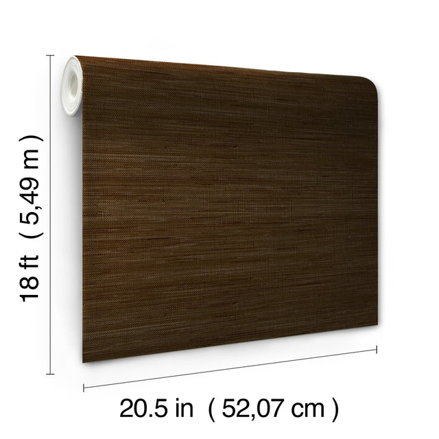 Classic Faux Chocolate Grasscloth Peel & Stick Wallpaper, Textured Faux Grasscloth Modern Graphic - SSS6010