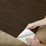 Classic Faux Chocolate Grasscloth Peel & Stick Wallpaper, Textured Faux Grasscloth Modern Graphic - SSS6010
