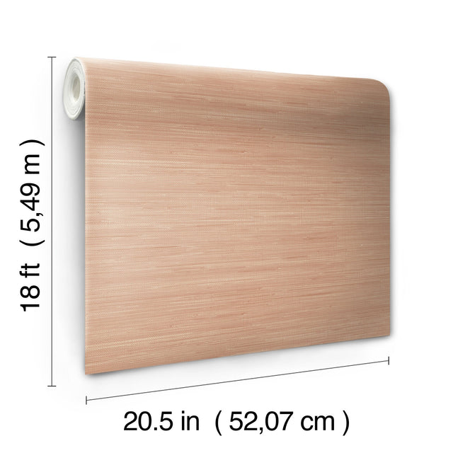 Classic Faux Apricot Grasscloth Peel & Stick Wallpaper with Textured Faux Grasscloth Pattern - NuWallpaper SSS6011