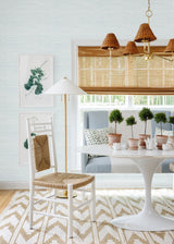 Classic Faux Whisper Blue Grasscloth Peel & Stick Wallpaper with Textured Faux Grasscloth Pattern - Brewster SSS6012