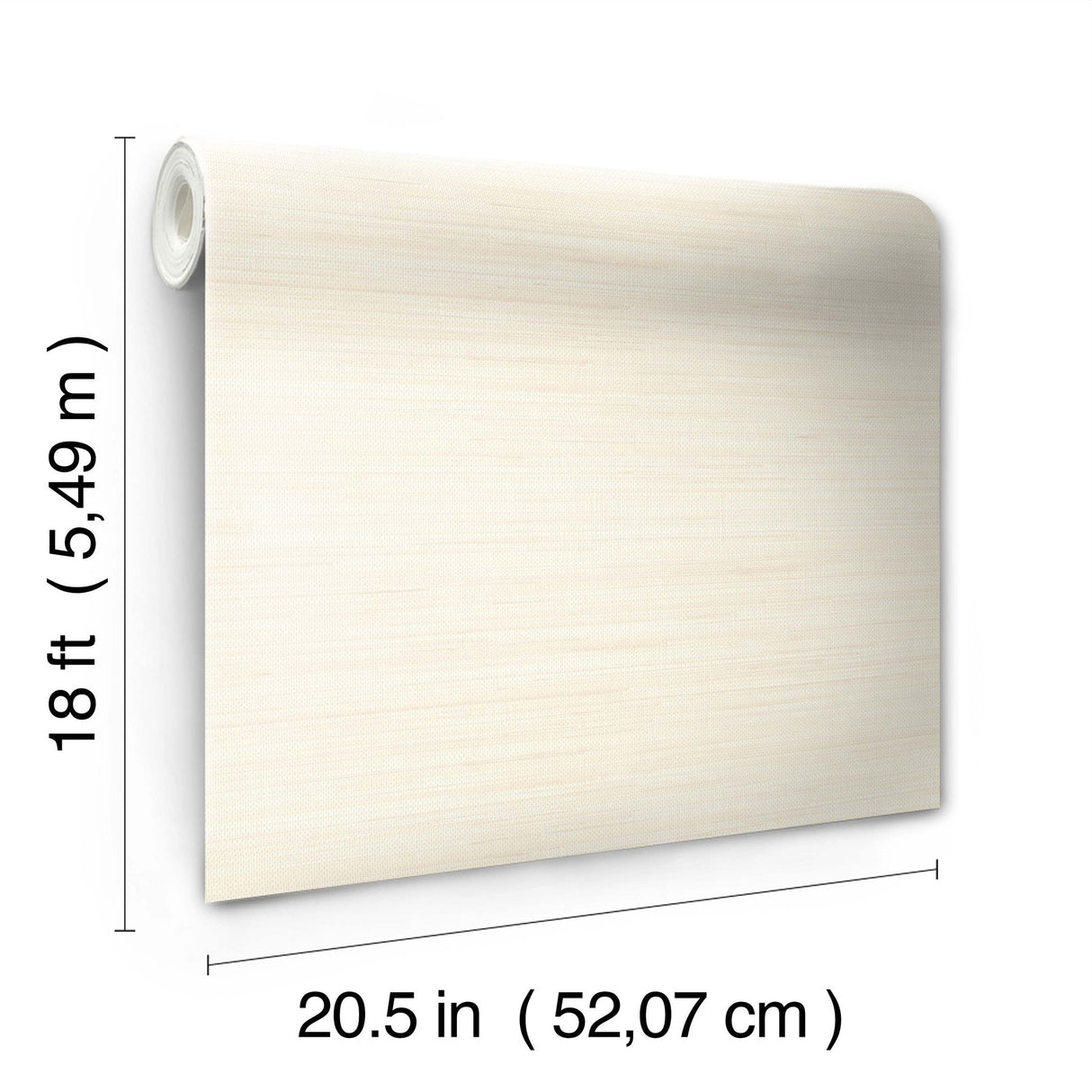 Classic Faux Cashmere Grasscloth Cream Peel & Stick Wallpaper with Textured Faux Grasscloth Pattern - SSS6013