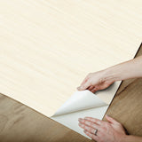 Classic Faux Cashmere Grasscloth Cream Peel & Stick Wallpaper with Textured Faux Grasscloth Pattern - SSS6013